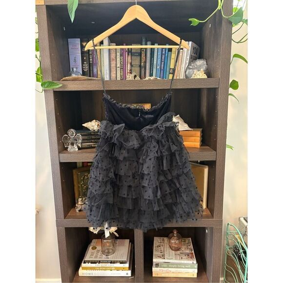 NWT For Love & Lemons Jourdan Black Lace Mini Dress With Gloves Size Medium - Picture 5 of 9